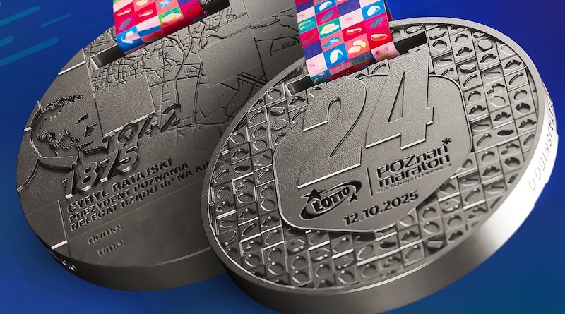 Tak wygląda medal LOTTO 24. Poznań Maratonu